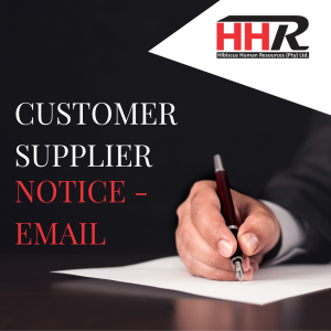 Customer Supplier Notice - Email